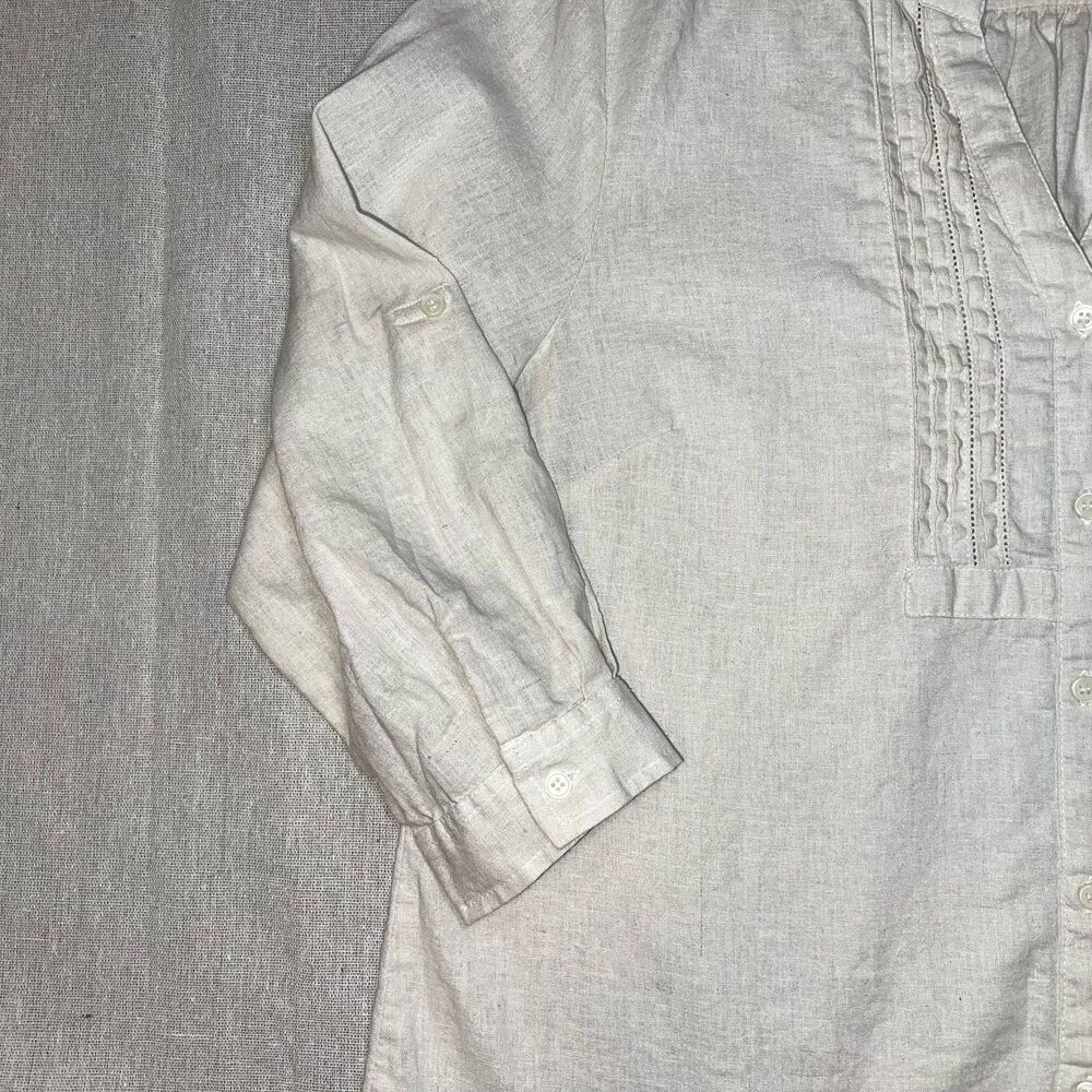 Cathy Daniels | Oatmeal Linen Blend Top | Large - Picture 4 of 8